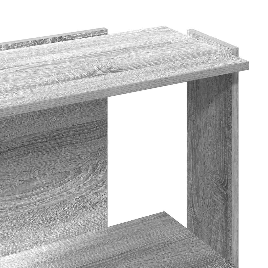 Bookcase 3-Tier Grey Sonoma 60x30x80 cm Engineered Wood